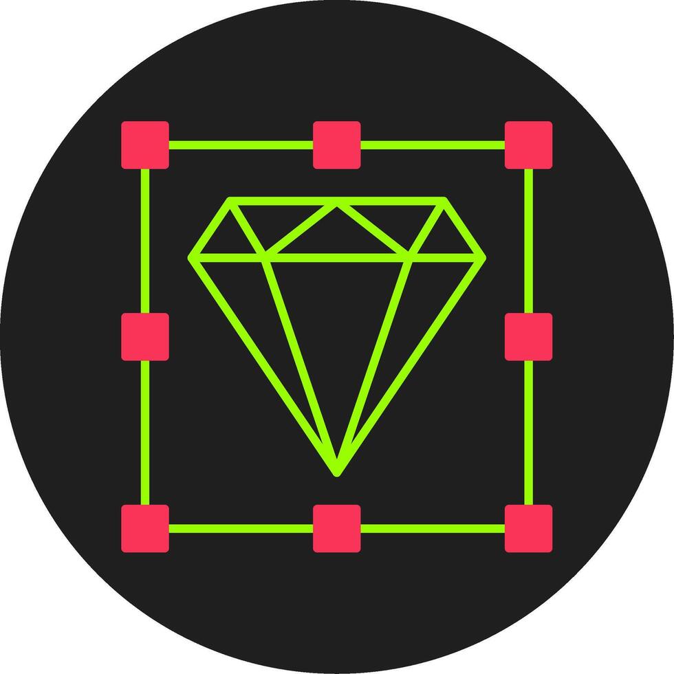 diamante glifo circulo icono vector