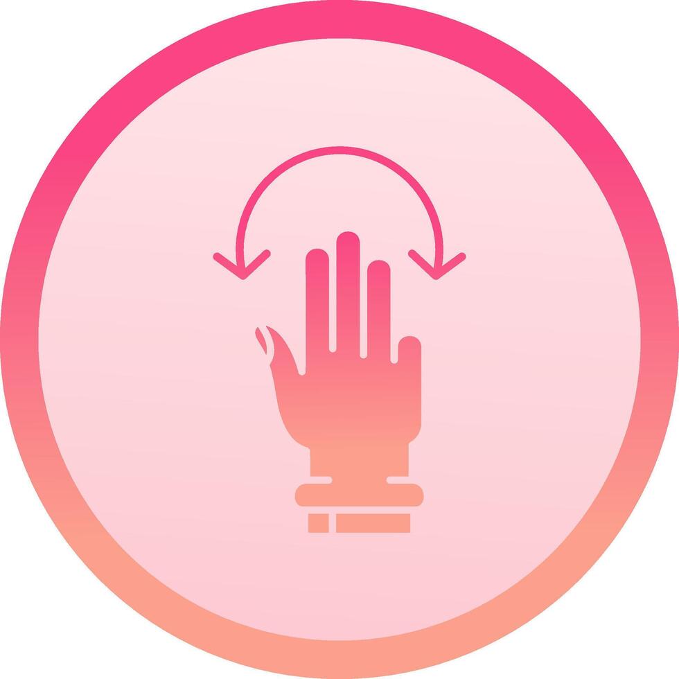 Three Fingers Rotate solid circle gradeint Icon vector