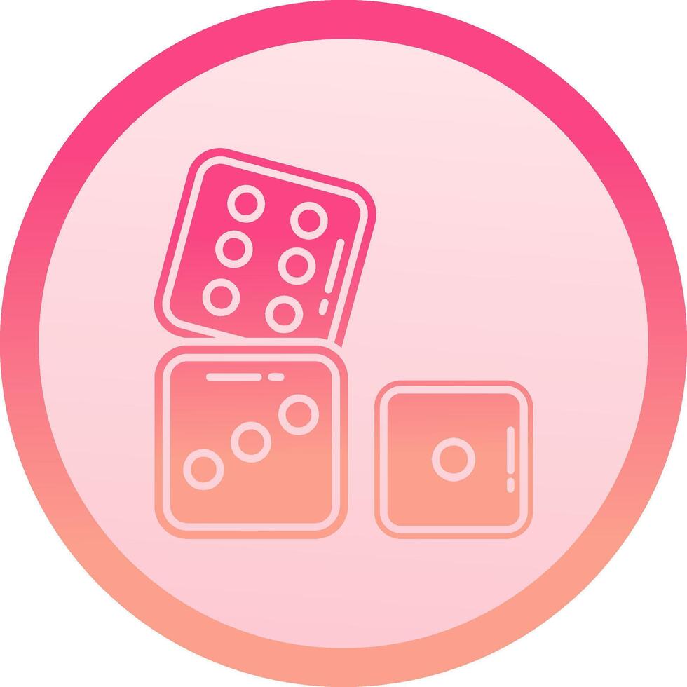 Dices solid circle gradeint Icon vector
