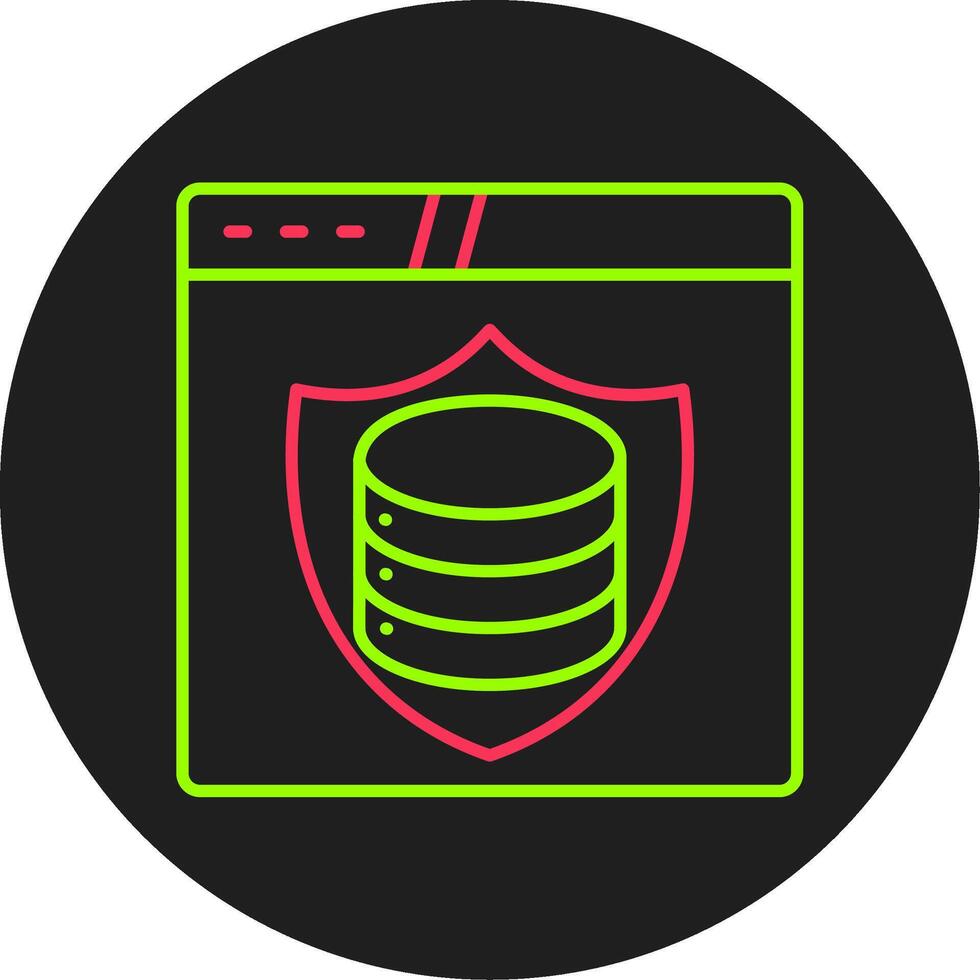 Data Protection Glyph Circle Icon vector