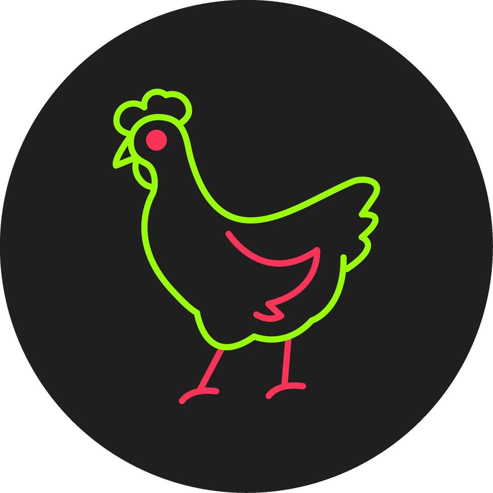 Chicken Glyph Circle Icon vector