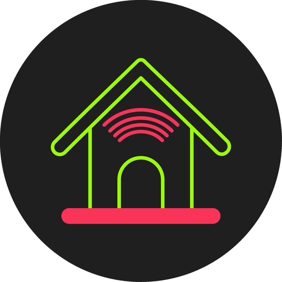 Smart Home Glyph Circle Icon vector