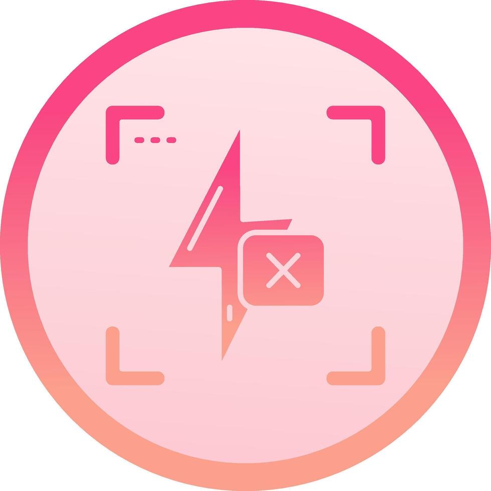 Flash off solid circle gradeint Icon vector