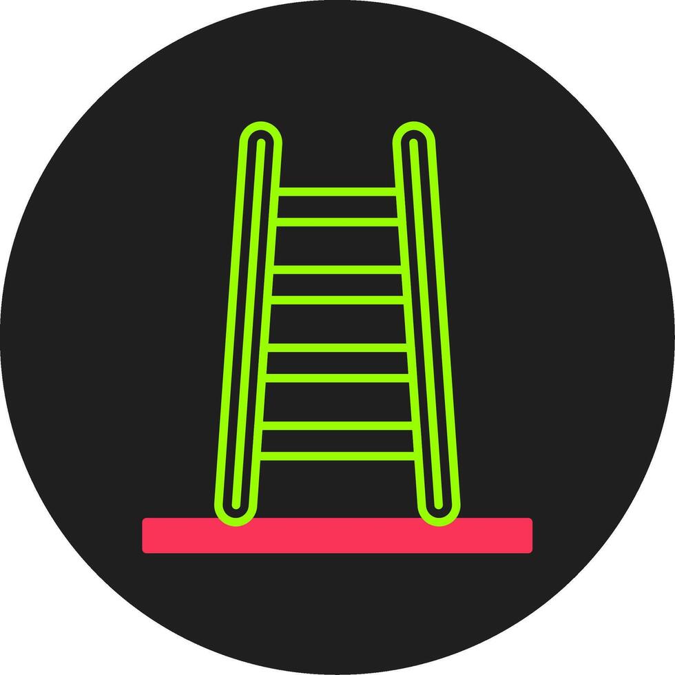 Step Ladder Glyph Circle Icon vector