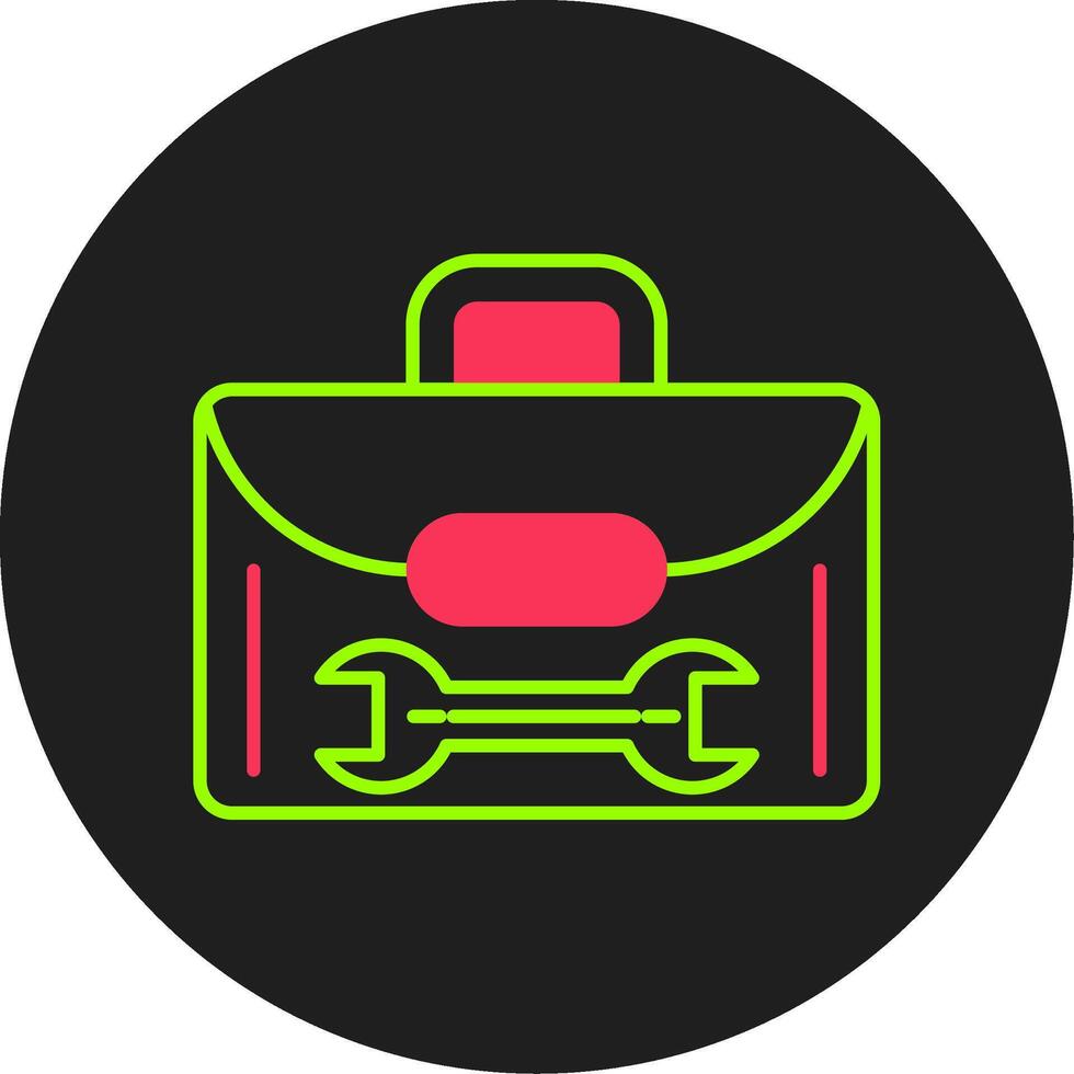 Tool Box Glyph Circle Icon vector