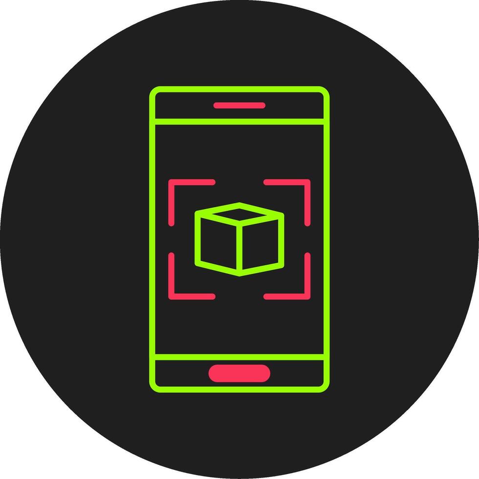 Augmented Reality Glyph Circle Icon vector