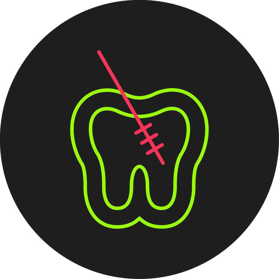 Root Canal Glyph Circle Icon vector