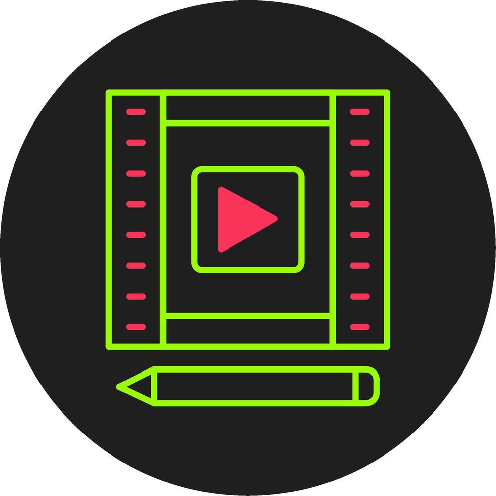 Video Editing Glyph Circle Icon vector