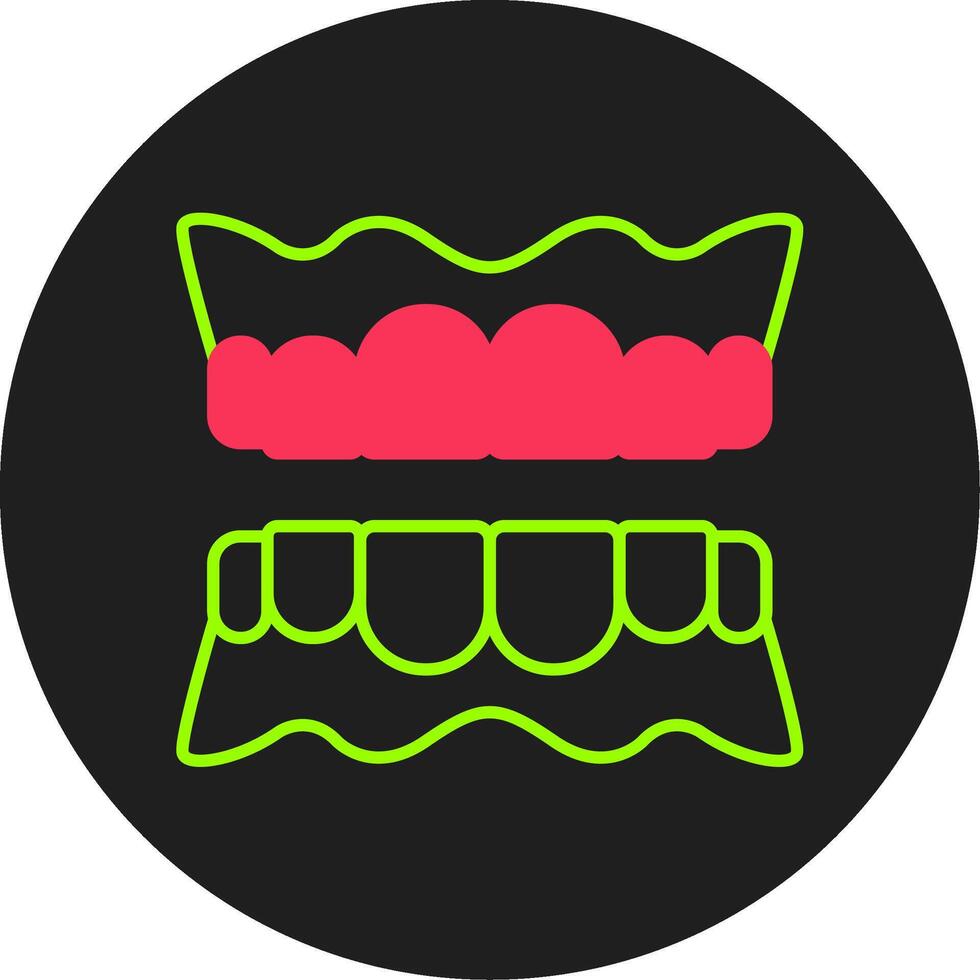 Denture Glyph Circle Icon vector