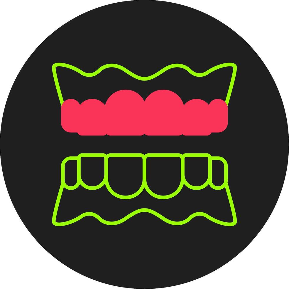 Denture Glyph Circle Icon vector