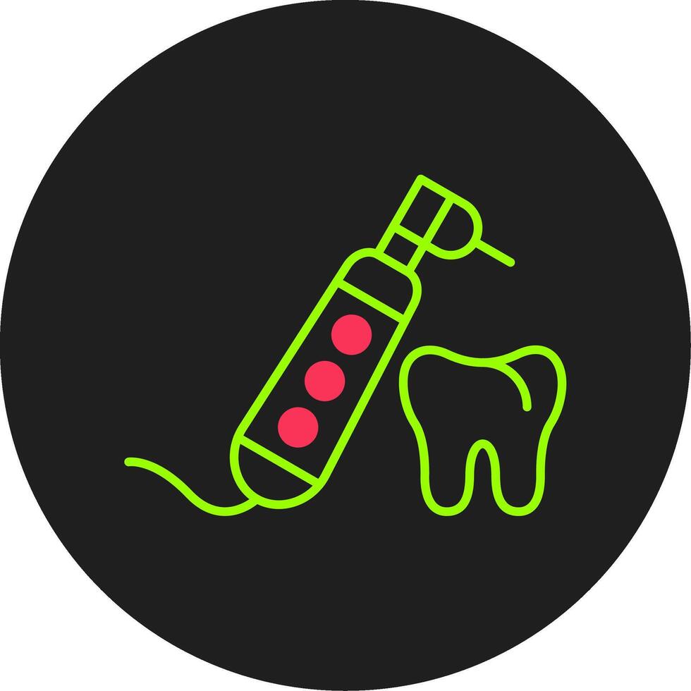 Dental Drill Glyph Circle Icon vector
