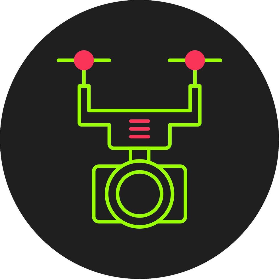 Camera Drone Glyph Circle Icon vector