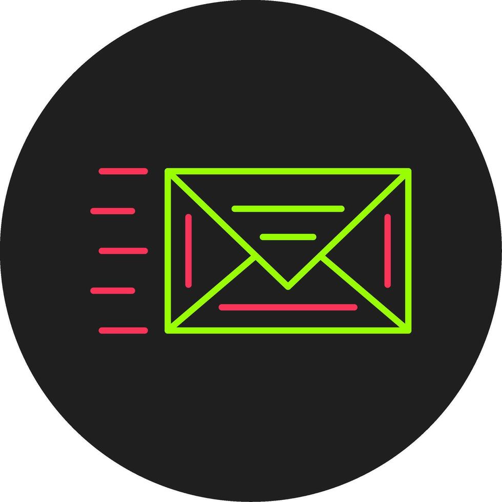 icono de círculo de glifo de correo vector