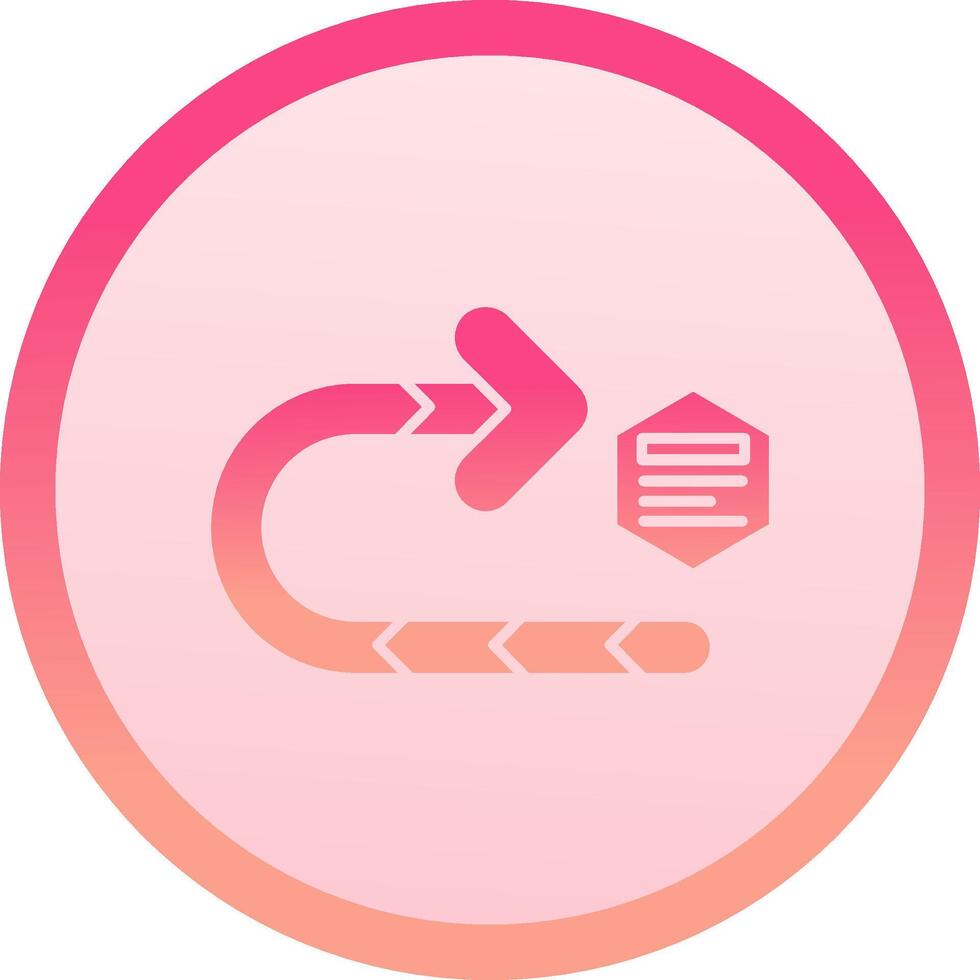 Right turn solid circle gradeint Icon vector