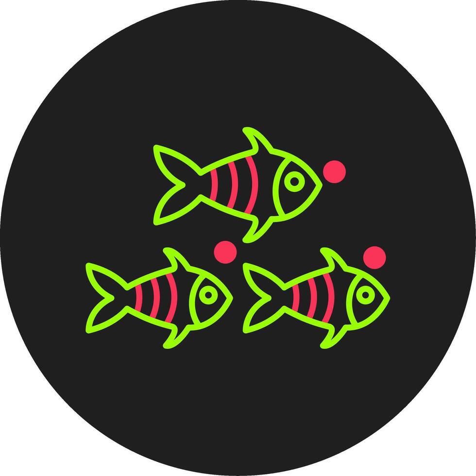 icono de círculo de glifo de pescado vector