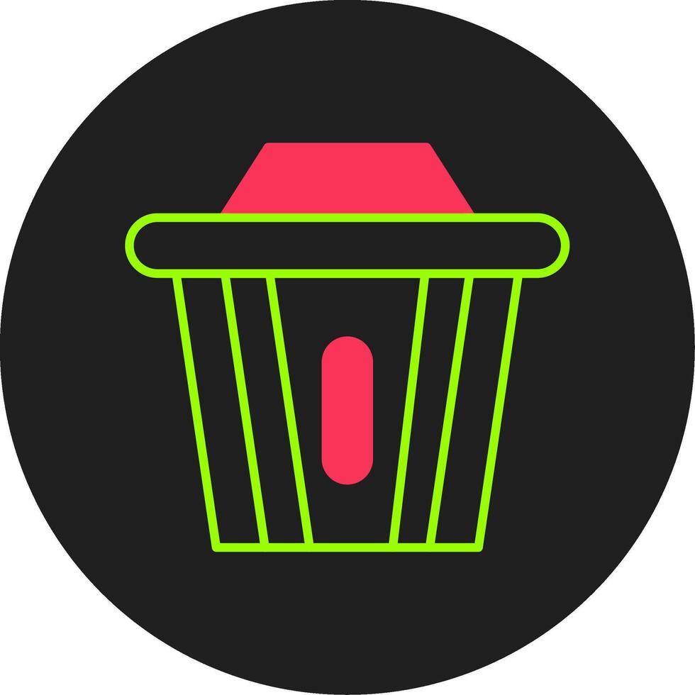 Recycle Bin Glyph Circle Icon vector