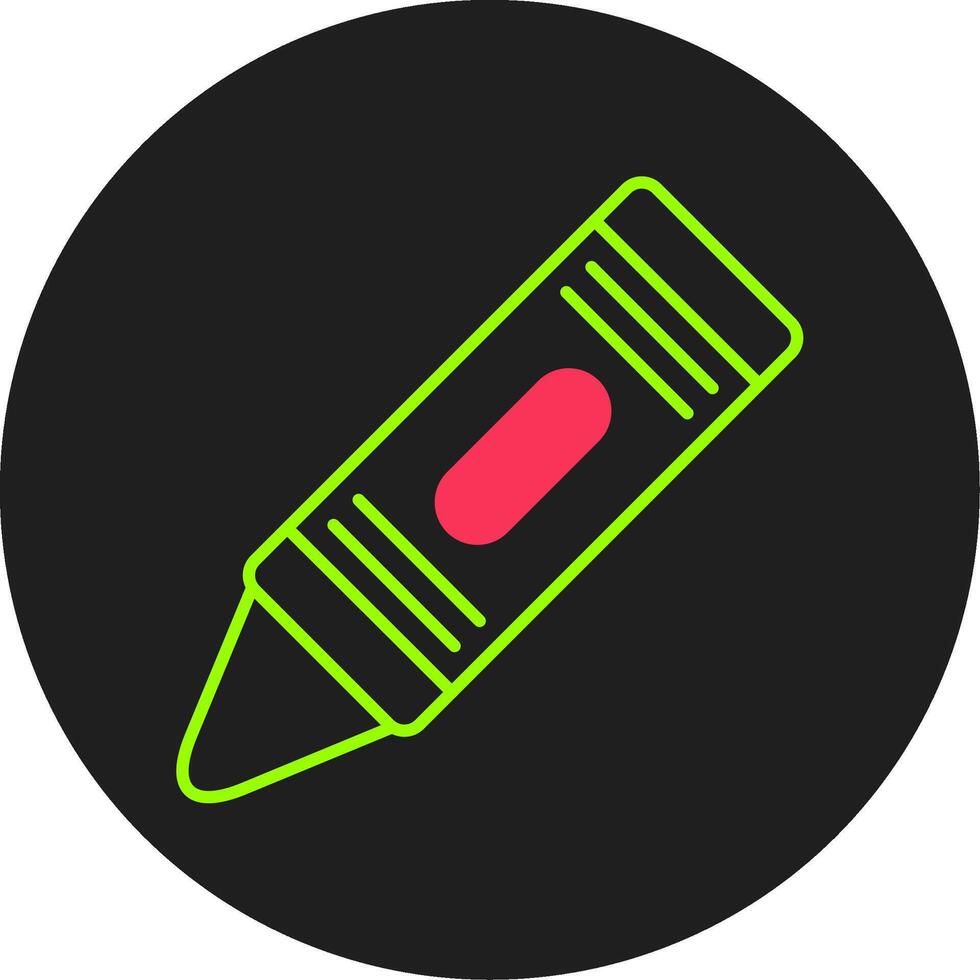 Crayon Glyph Circle Icon vector