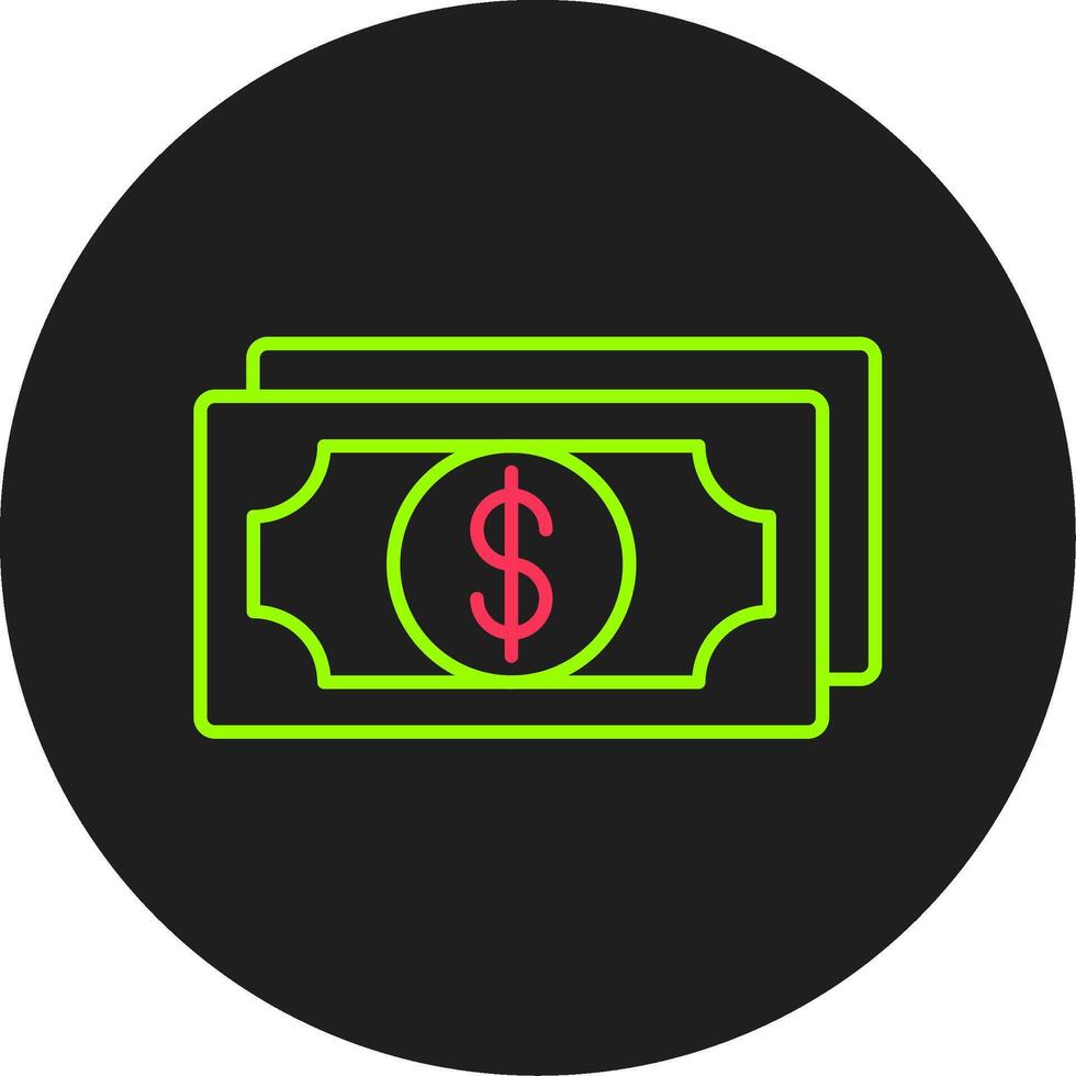 Money Glyph Circle Icon vector