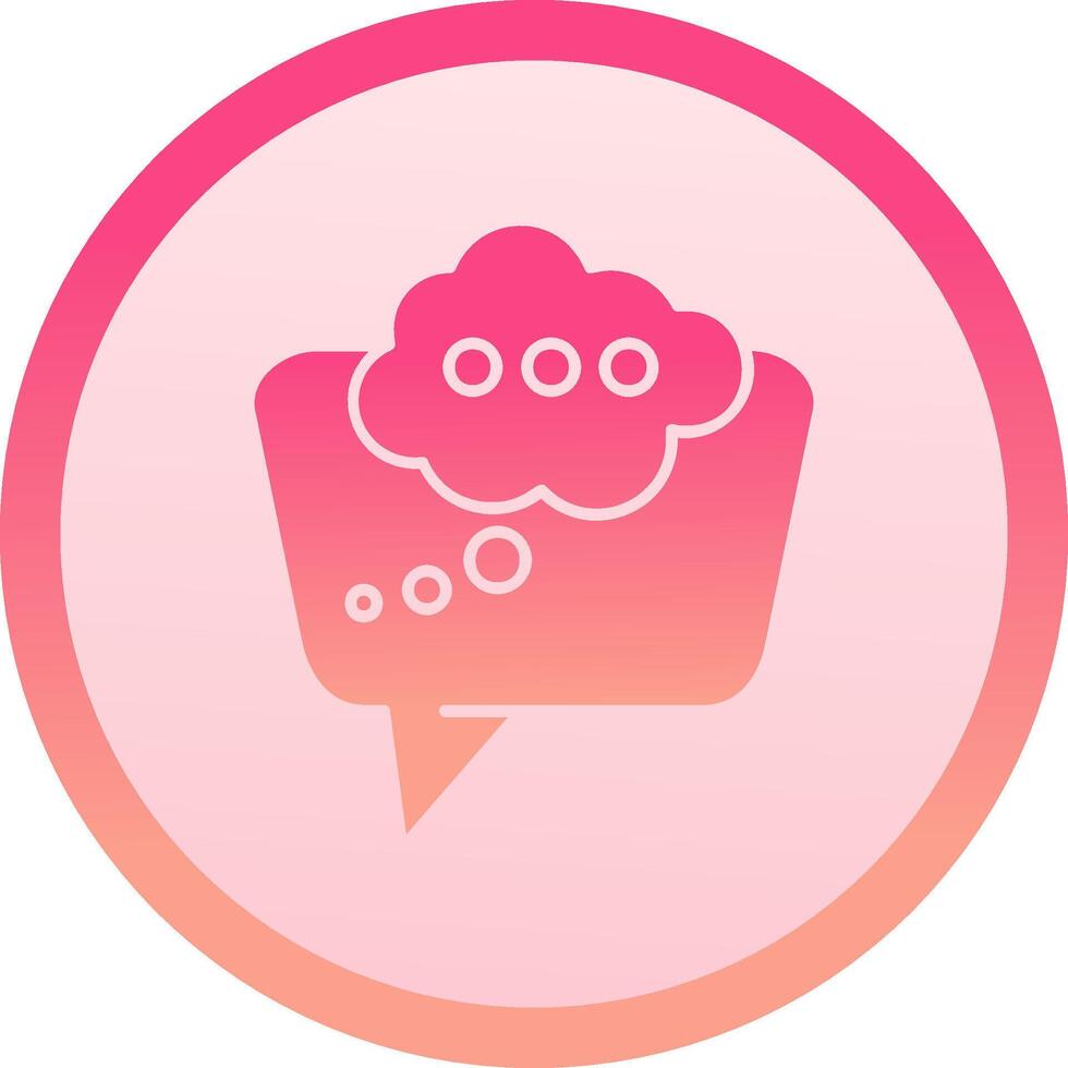 Thinking solid circle gradeint Icon vector