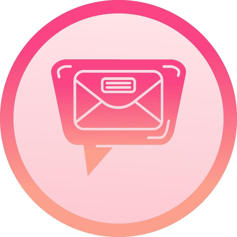 Mail solid circle gradeint Icon vector