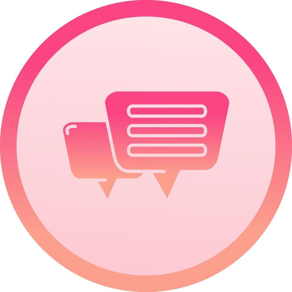 Message solid circle gradeint Icon vector