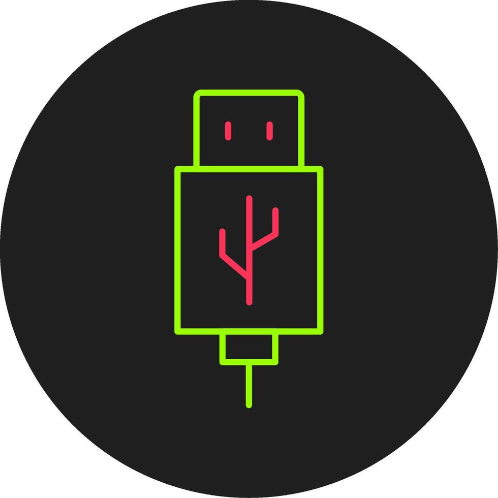 icono de círculo de glifo usb vector