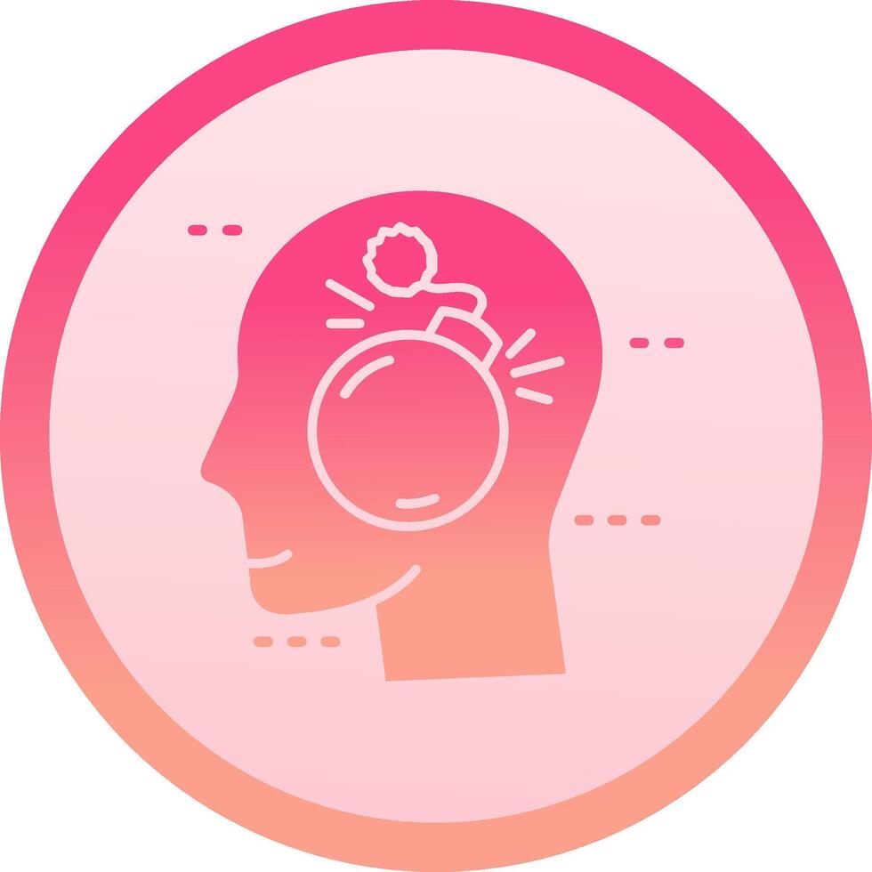 Bomb solid circle gradeint Icon vector