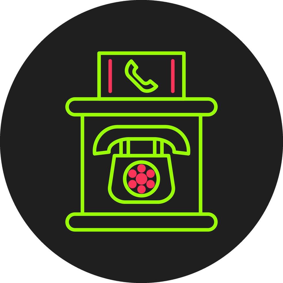 Telephone Booth Glyph Circle Icon vector