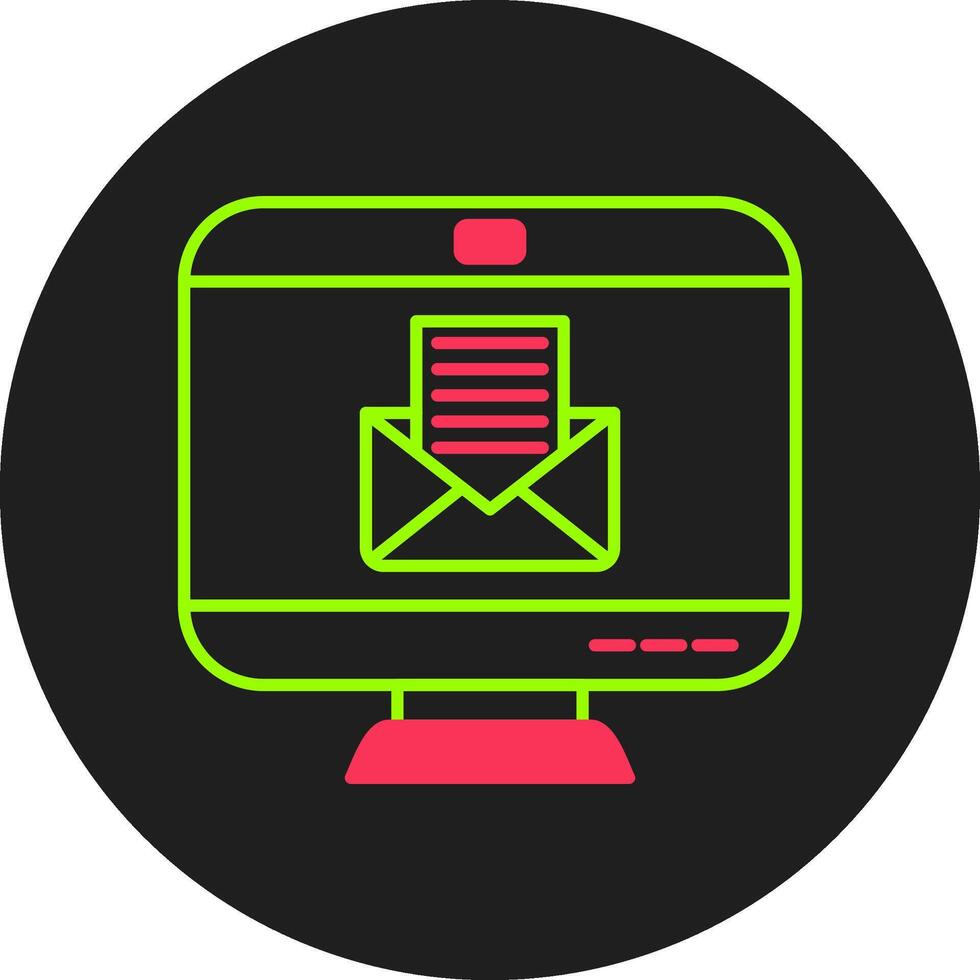 Envelope Glyph Circle Icon vector