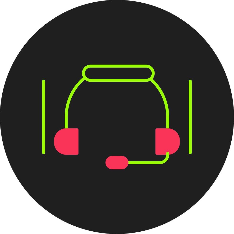 Headset Glyph Circle Icon vector