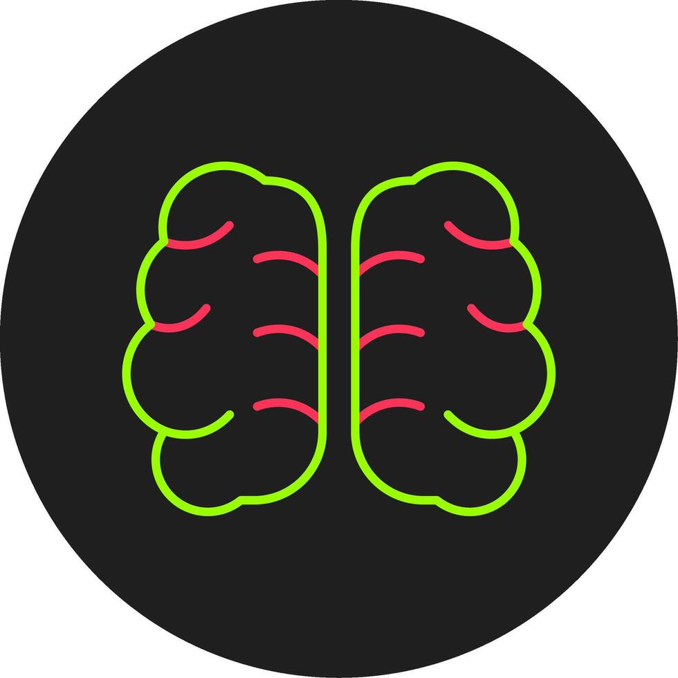 brain Glyph Circle Icon vector