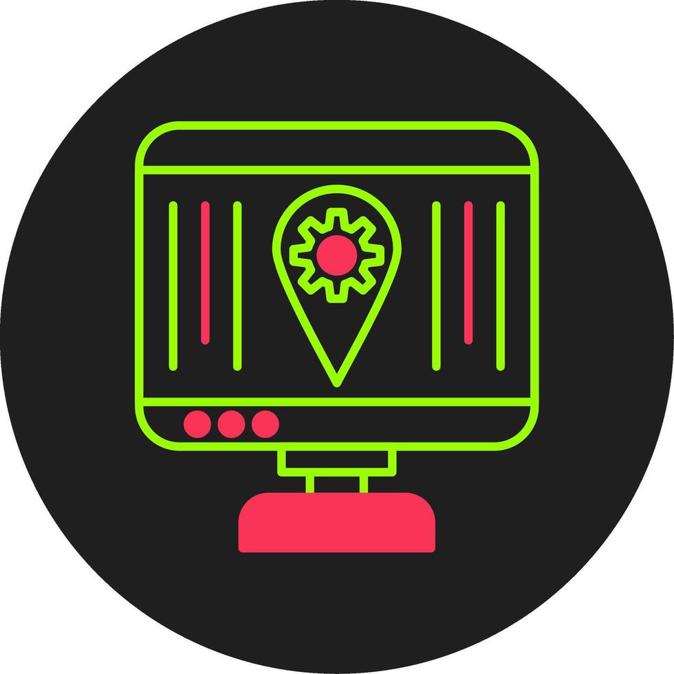 Localization Glyph Circle Icon vector
