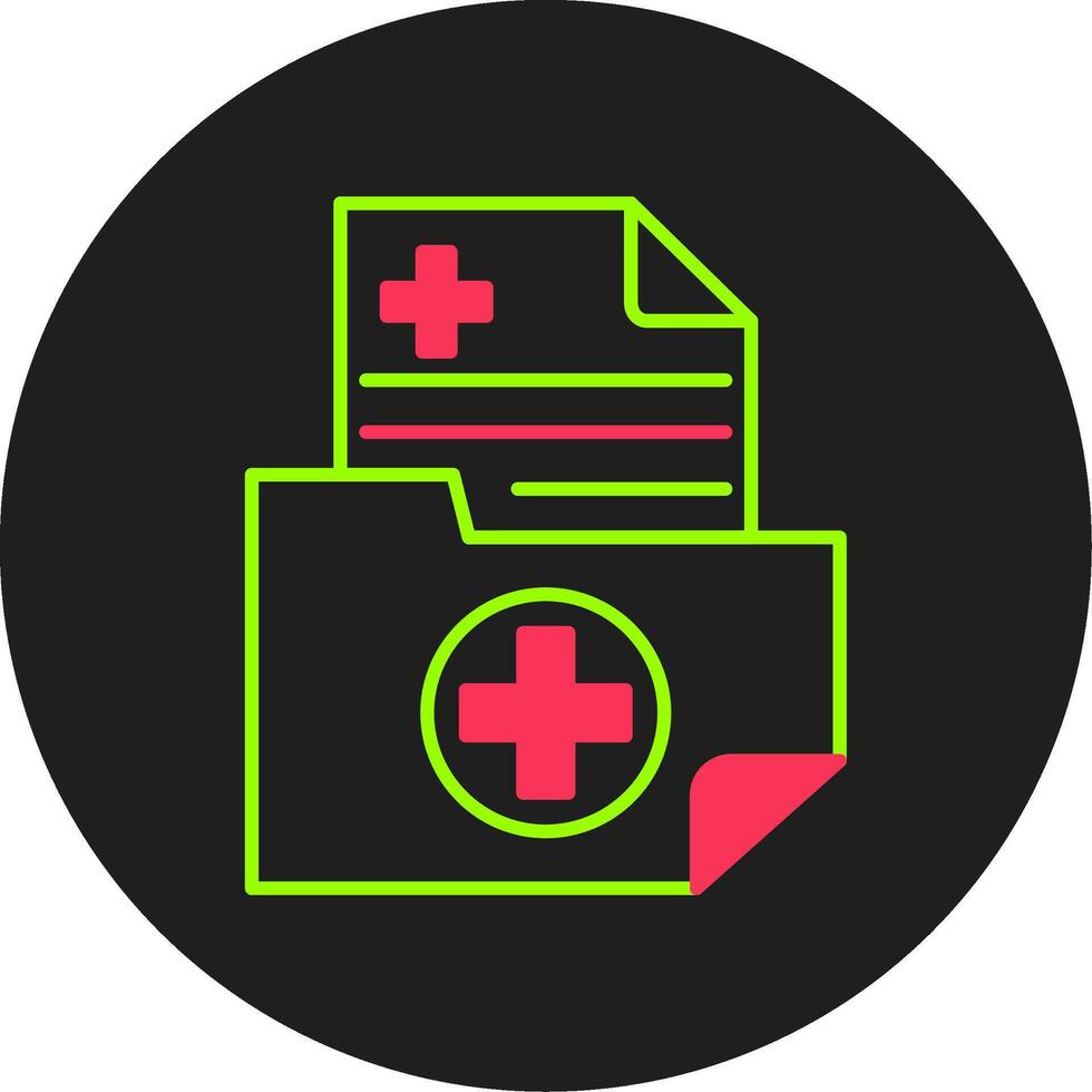 Medical Folder Glyph Circle Icon vector