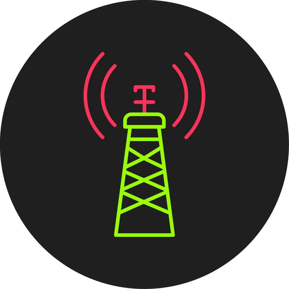 Signal Tower Glyph Circle Icon vector