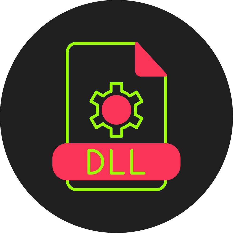 Dll Glyph Circle Icon vector