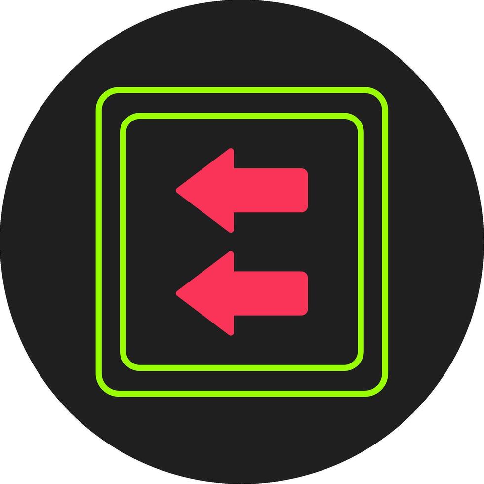 Fast Backward Glyph Circle Icon vector