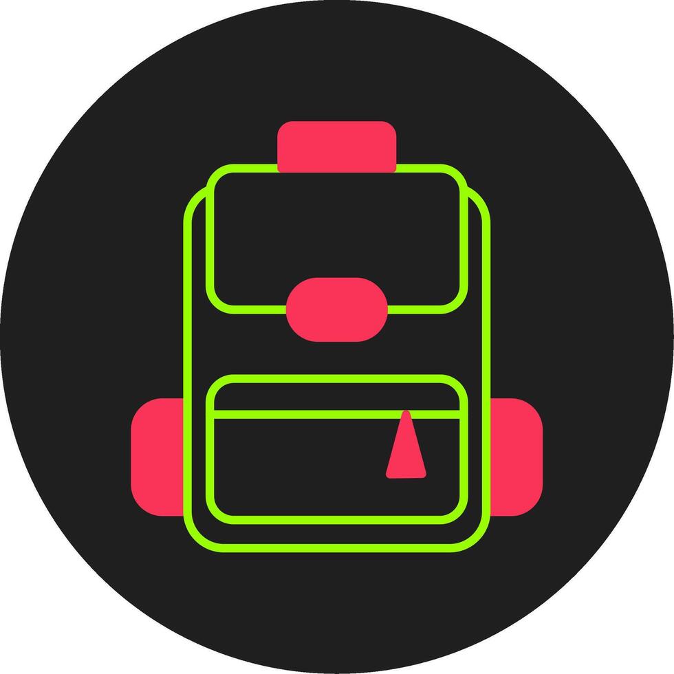 icono de círculo de glifo de mochila vector