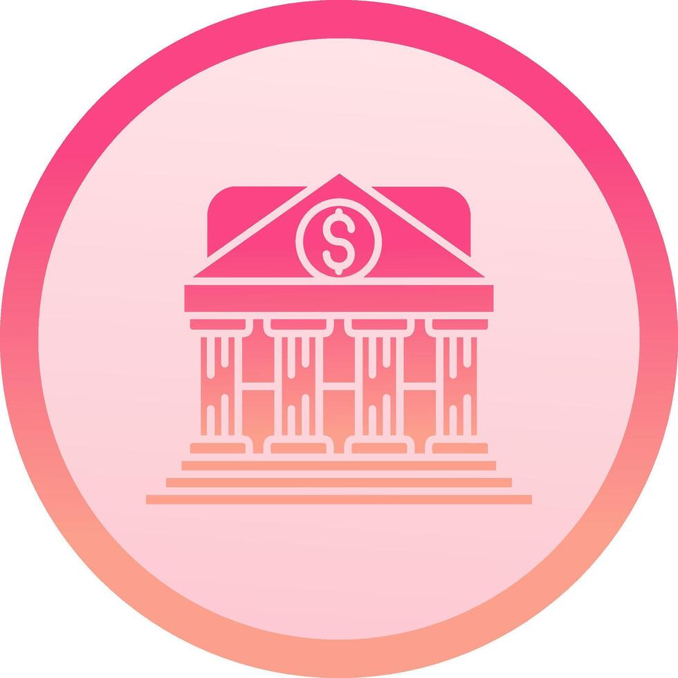 Bank solid circle gradeint Icon vector