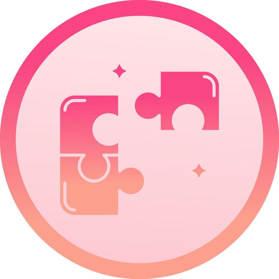 Puzzle solid circle gradeint Icon vector