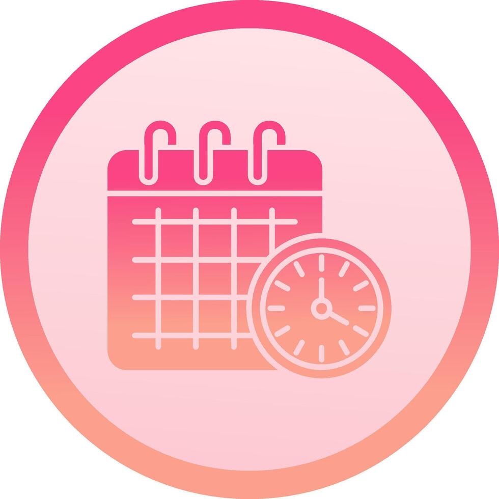 Timetable solid circle gradeint Icon vector