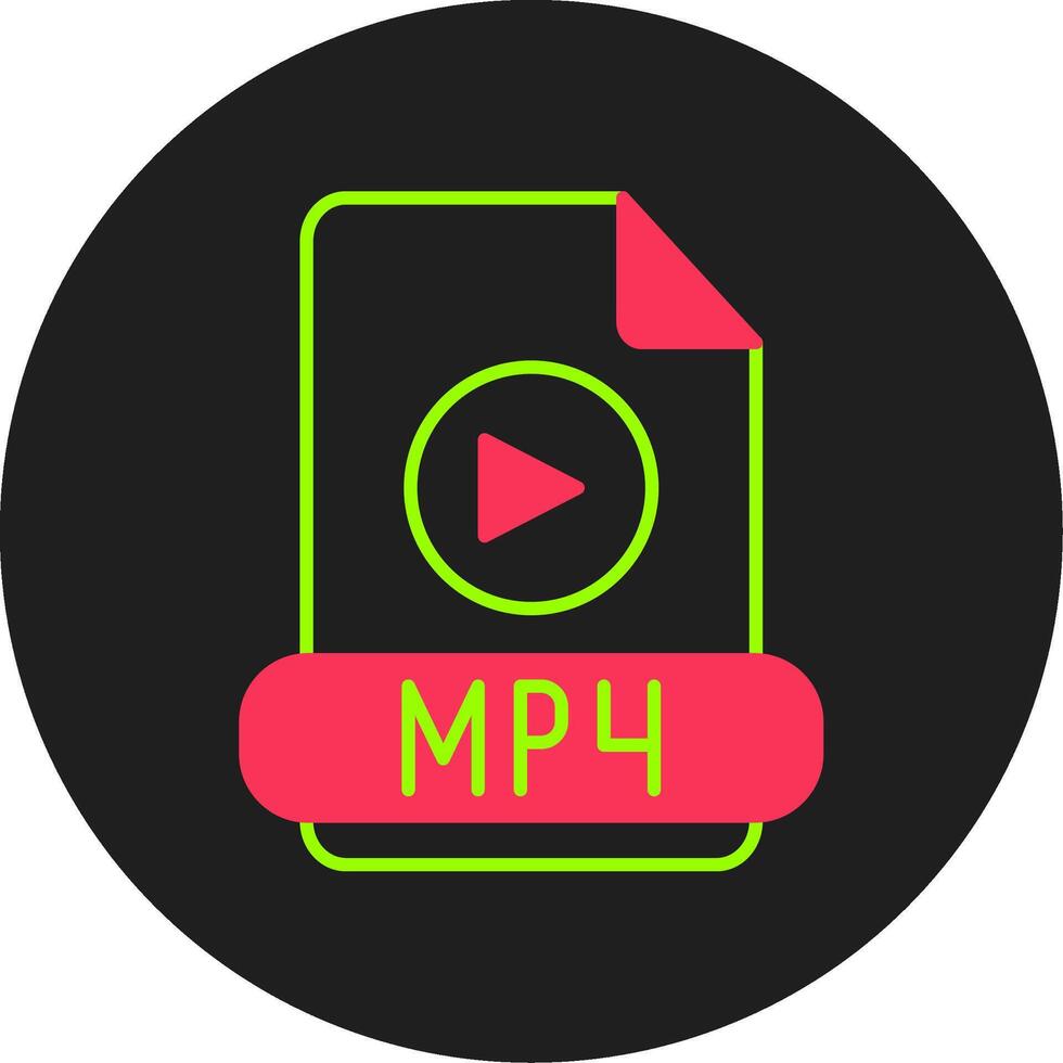 Mp4 Glyph Circle Icon vector