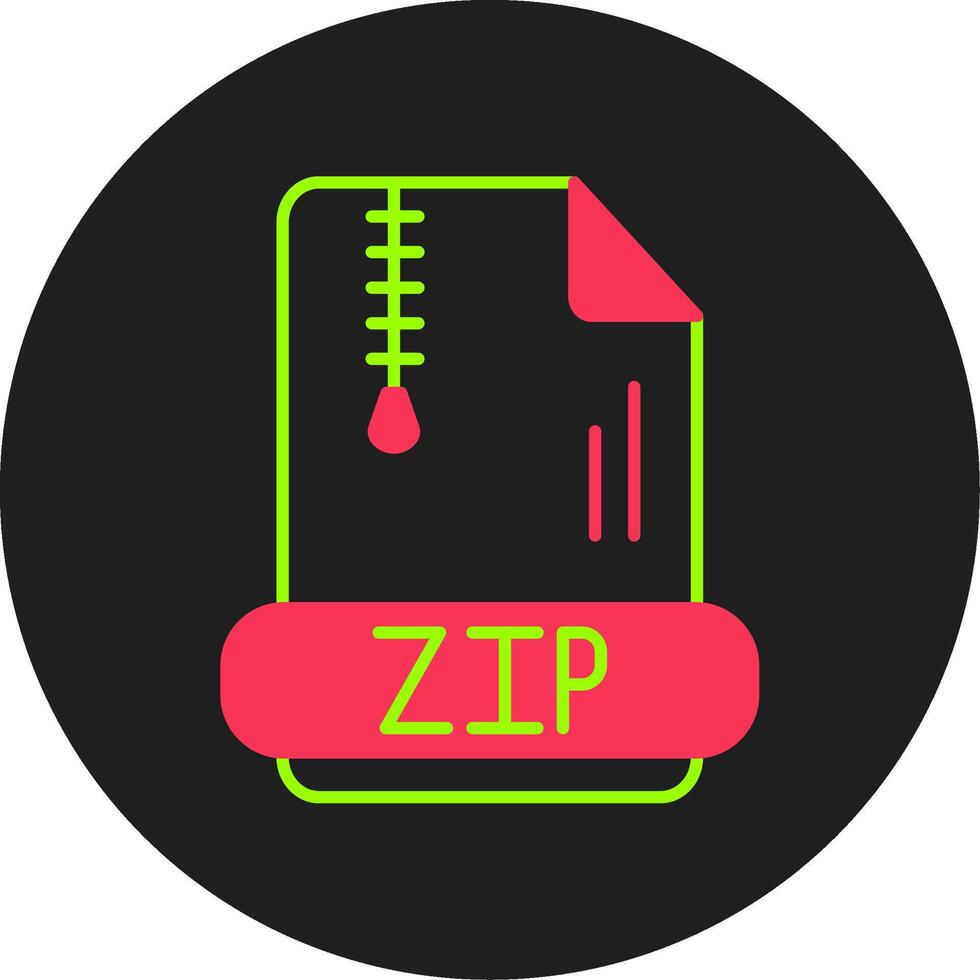 Zip Glyph Circle Icon vector