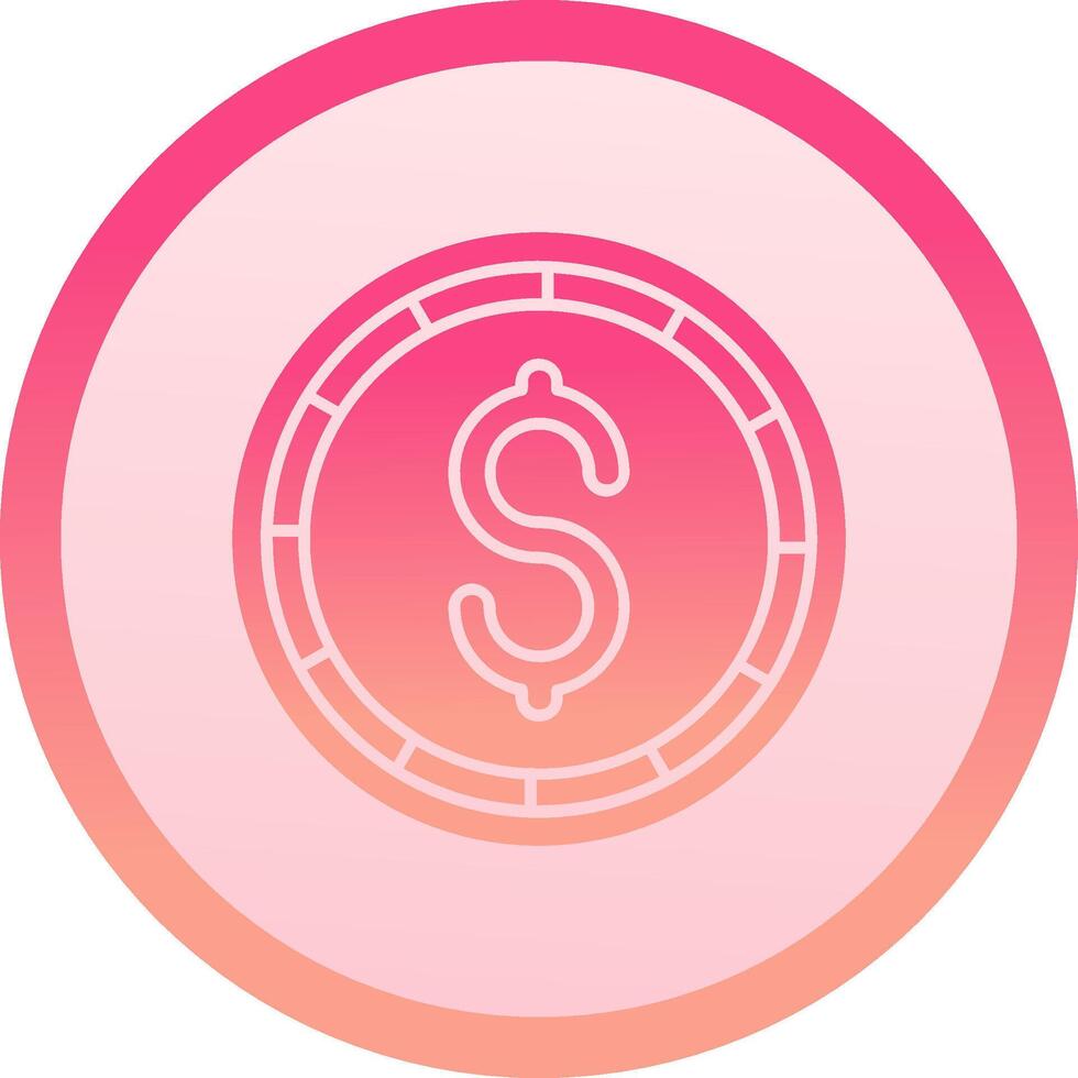 dólar moneda sólido circulo grado icono vector