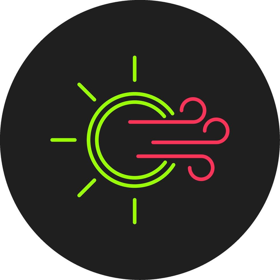 Windy Glyph Circle Icon vector