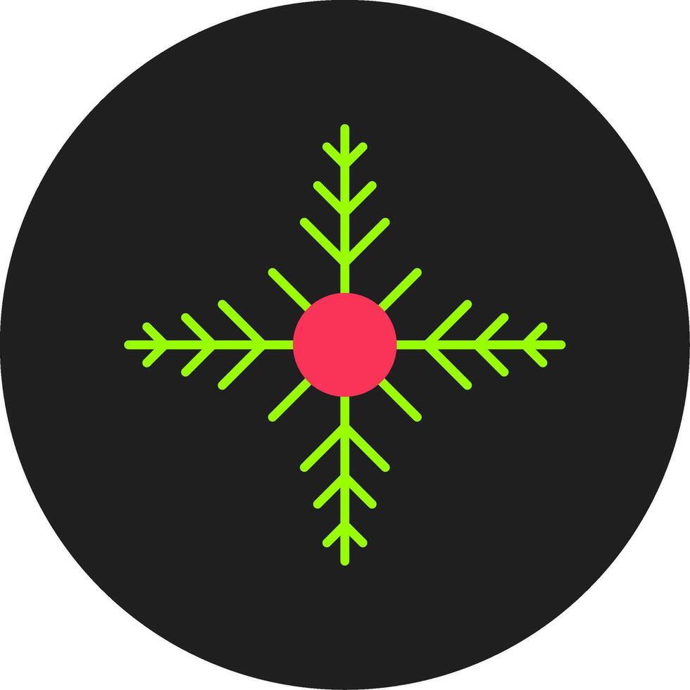 icono de círculo de glifo de copo de nieve vector