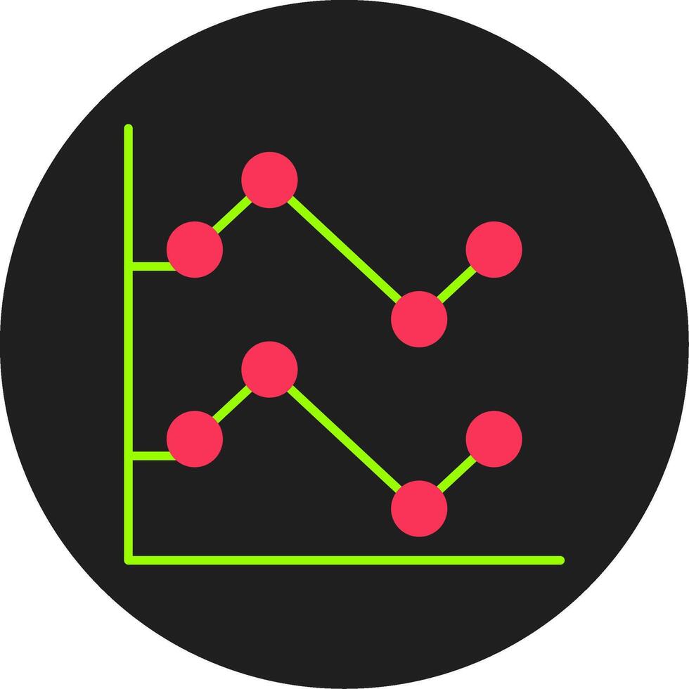 Line Chart Glyph Circle Icon vector
