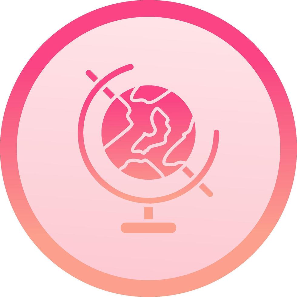 Globe solid circle gradeint Icon vector