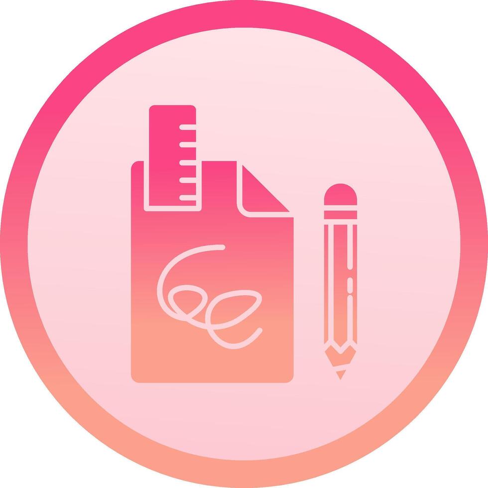 Draft solid circle gradeint Icon vector