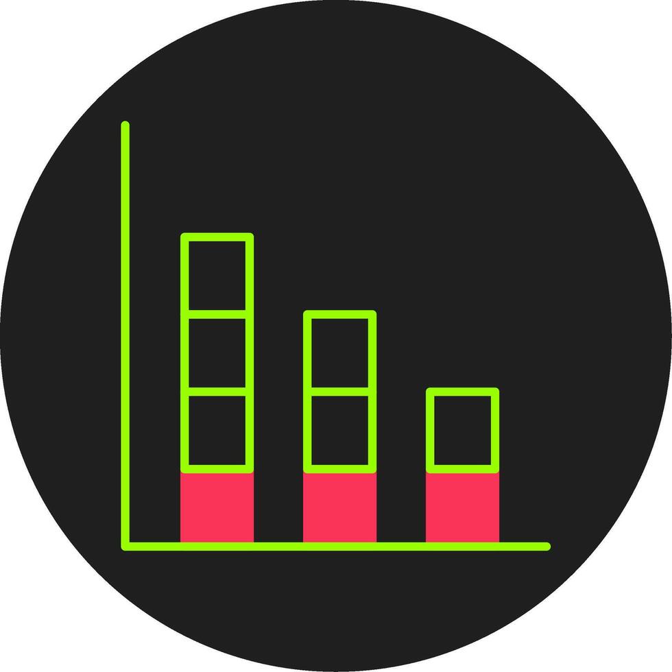 Bar Graph Glyph Circle Icon vector