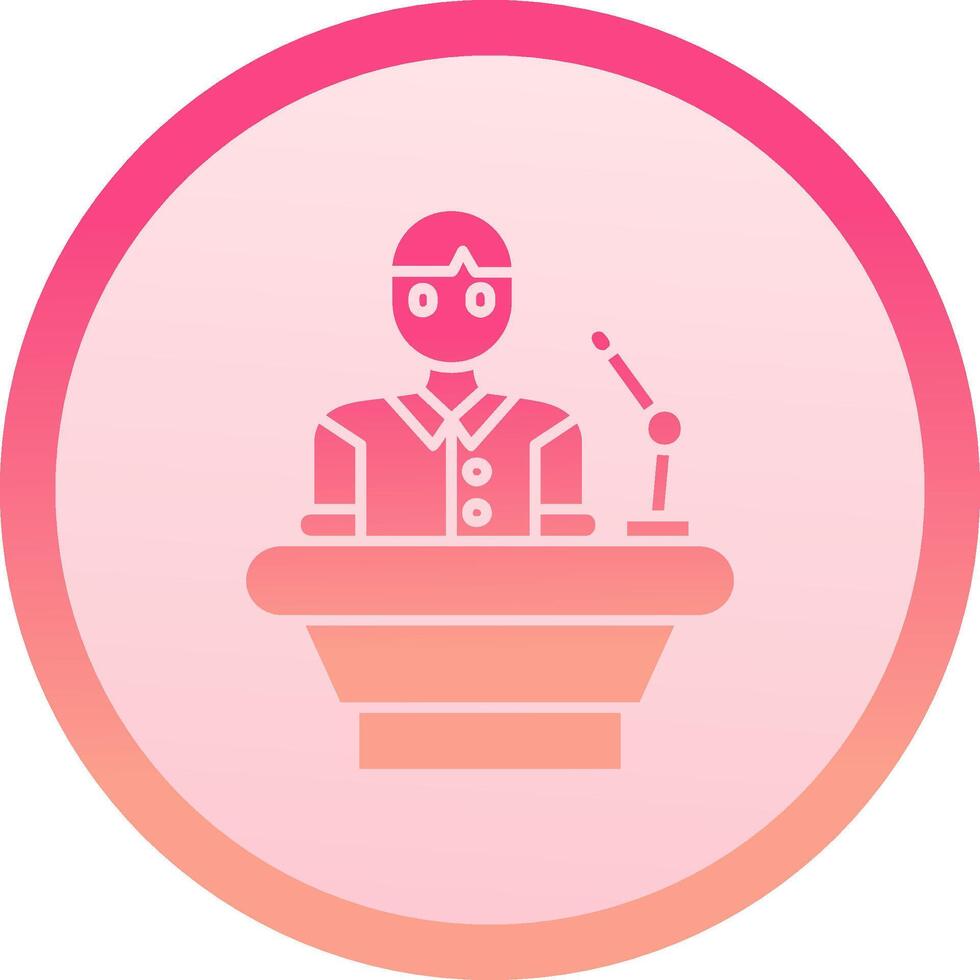 Lecturer solid circle gradeint Icon vector